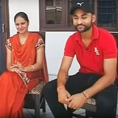 Sandeep Singh with his wife Harjinder Kaur