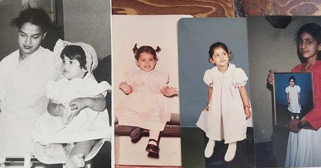 Kubra Sait Childhood pic with mother