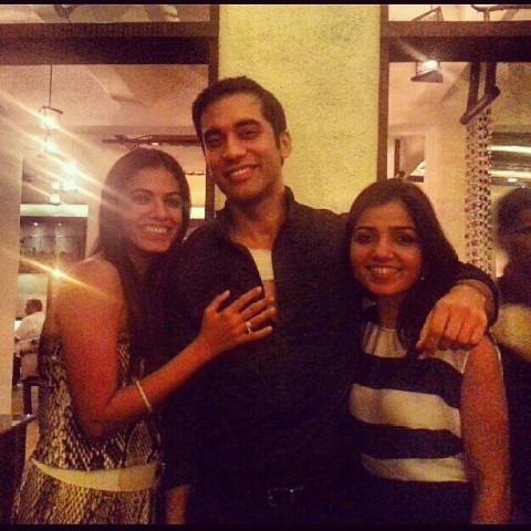 Kushal Punjabi with his sisters