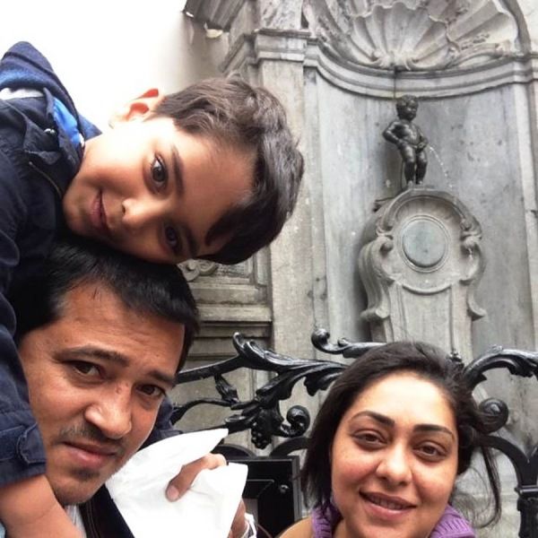 Meghna Gulzar with son and husband
