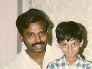 Navven Babu with his father childhood photo
