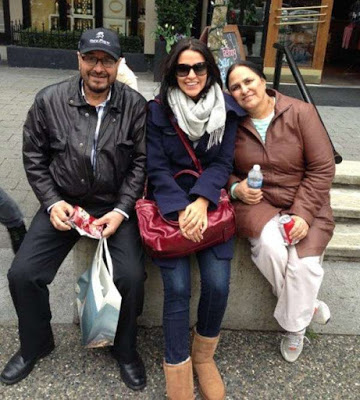 Neha Dhupia with her parents