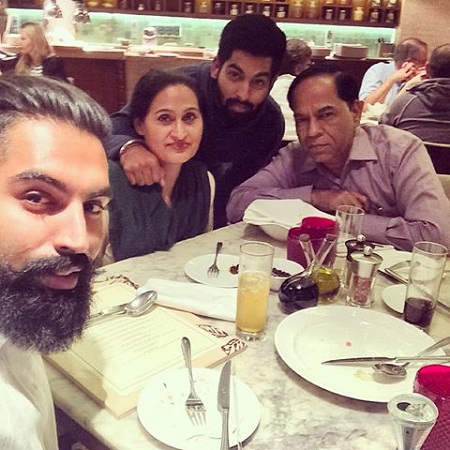 Parmish Verma with his father, mother, and brother