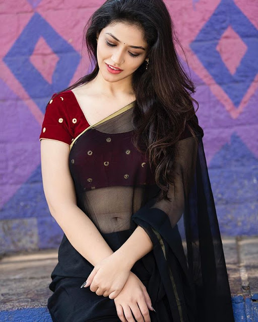 Priyanka Jawalkar in a Black Saree