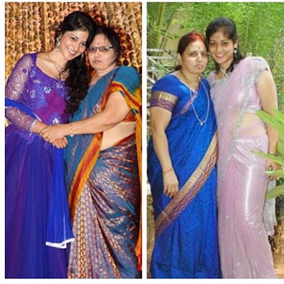 Priyanka Jawalkar with her mother in a function