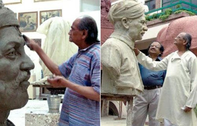 Ram V Sutar sculpturing