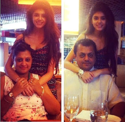 Sanjana with her parents