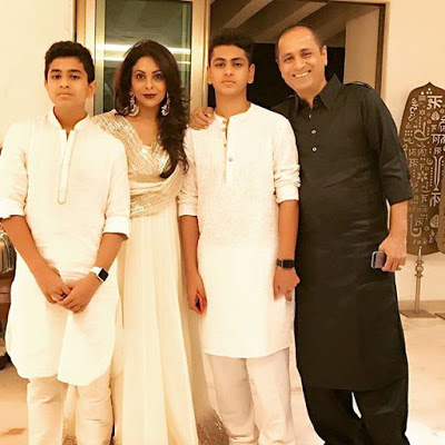 Shefali Shah with Husband Sons