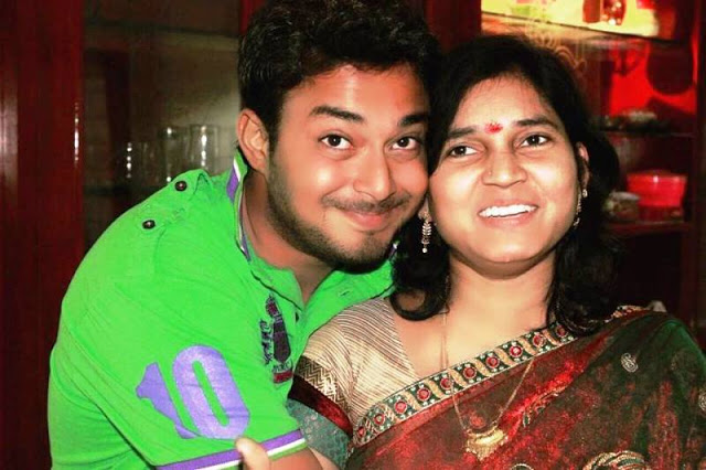 Tanish with his mother
