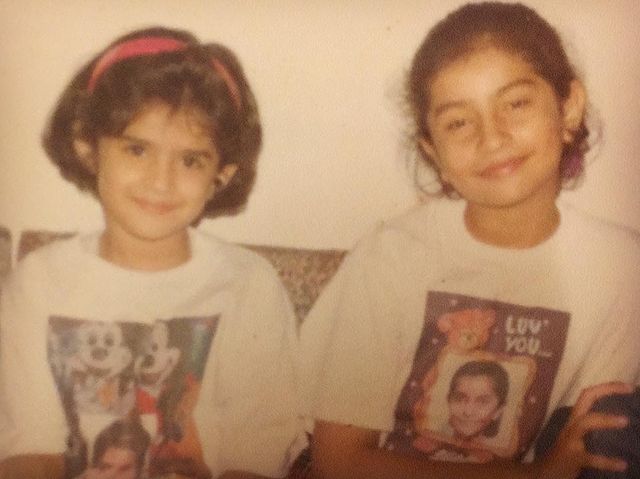 Deeksha Seth childhood photo with her sister Sagun Seth