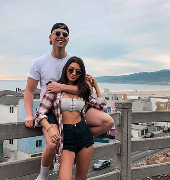 Francesca Farago with her boyfriend in vacation