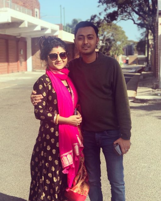 Aditi Munshi with her husband