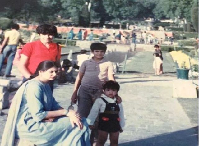 Imtiaz Ali with his mother and brothers childhood photo