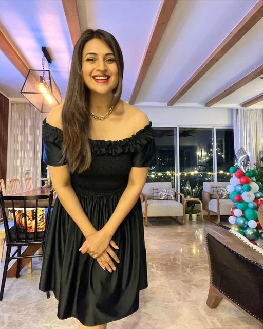 Divyanka Tripathi in a black dress